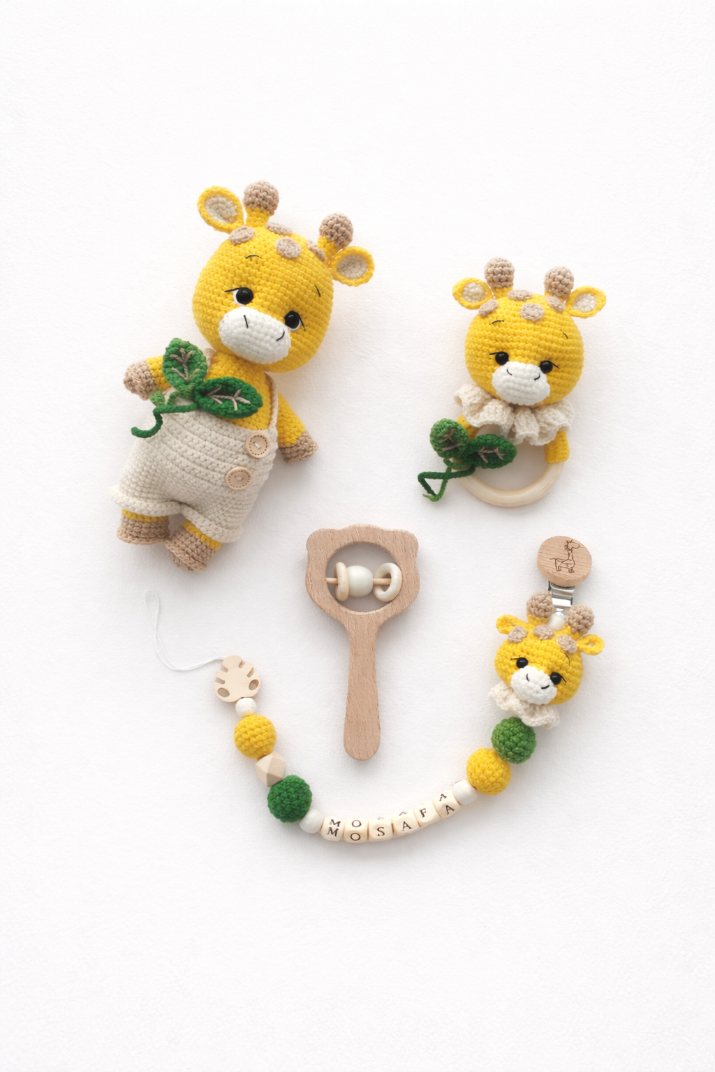 AMIGURUMI CROCHET GIRAFFE BABY GIFT SET – 5 PIECE