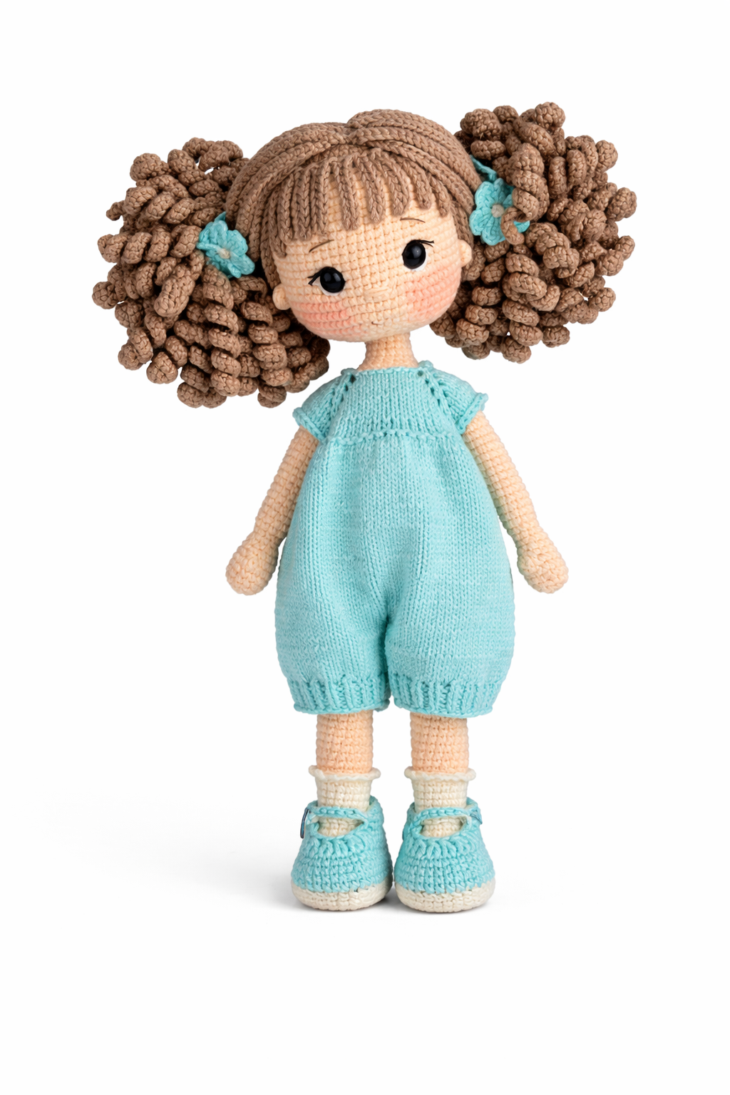 HANDMADE TURQUOISE CURLY GIRL DOLL