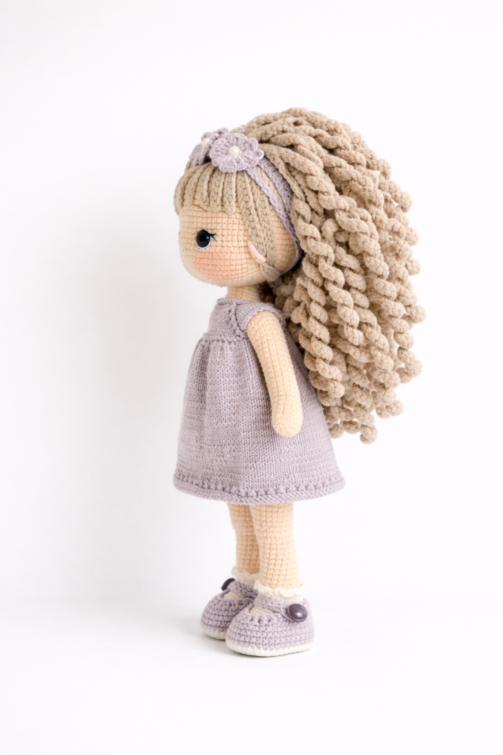AMIGURUMI CROCHET DOLL WITH CURLY HAIR