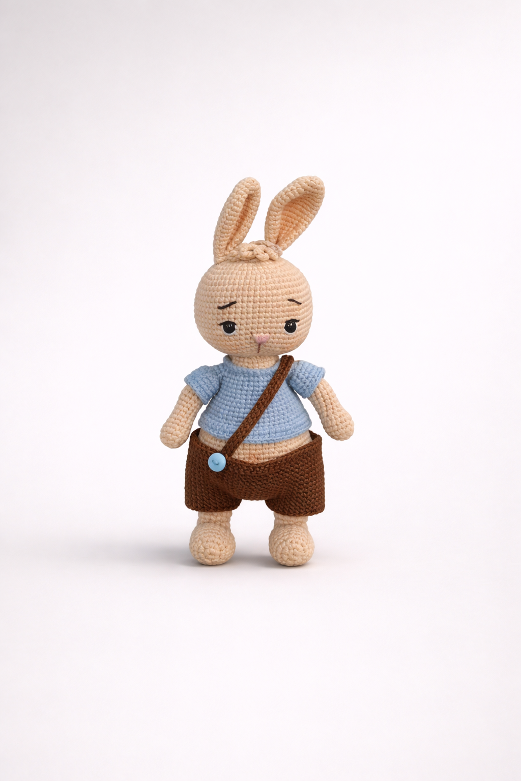 CROCHET BUNNY IN OVERALLS