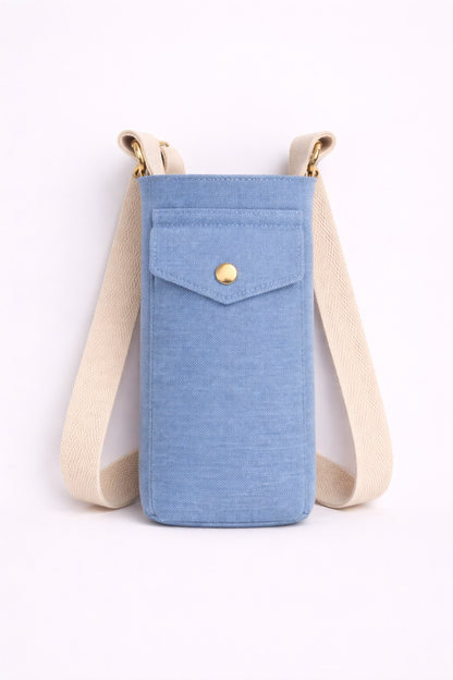DENIMPOP-CROSSBODY BOTTLE CARRIER BAG