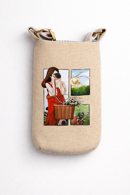 PHOTOFLORA-CROSSBODY BOTTLE CARRIER BAG