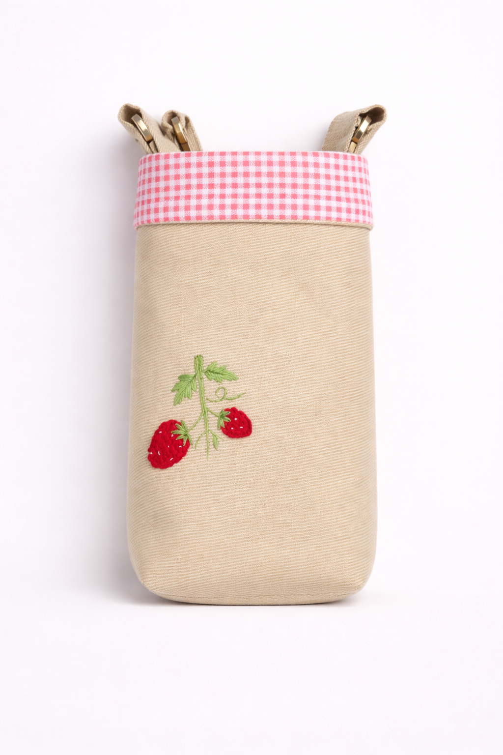 STRAWBERRY-CROSSBODY BOTTLE CARRIER BAG
