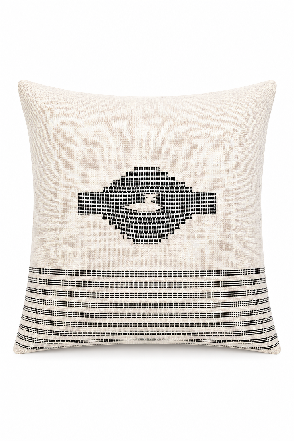 HOUSSE DE COUSSIN GÉOMÉTRIQUE NOIRE