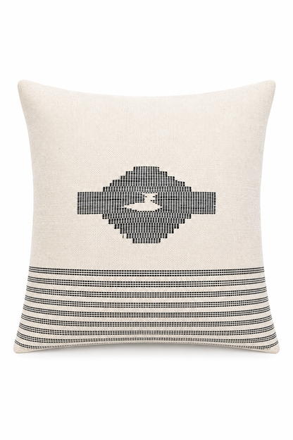 HOUSSE DE COUSSIN GÉOMÉTRIQUE NOIRE