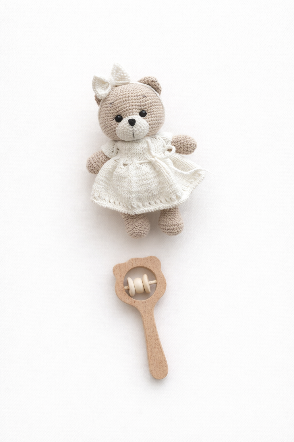 AMIGURUMI CROCHET TEDDY BEAR BABY GIFT SET – 2 PIECE