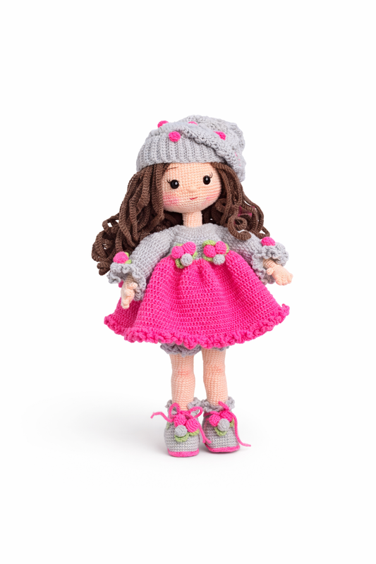 HANDMADE CROCHET BERET DOLL