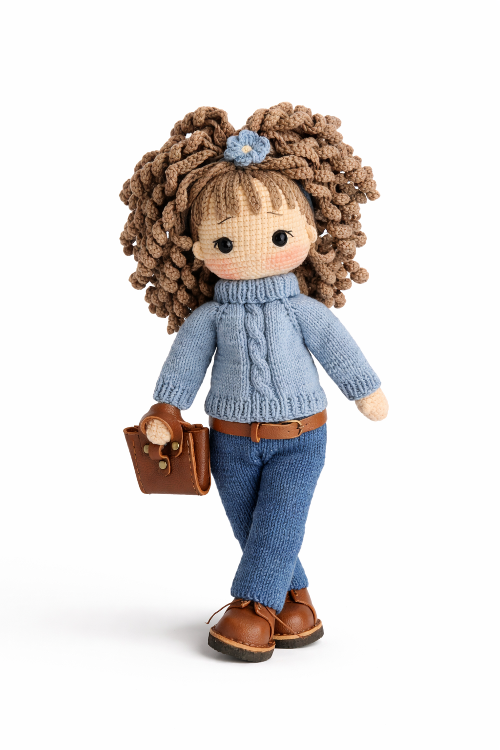 HANDMADE CROCHET GIRL TRAVEL DOLL