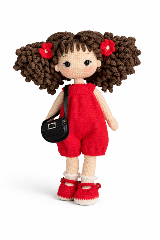 HANDMADE RED CURLY GIRL DOLL