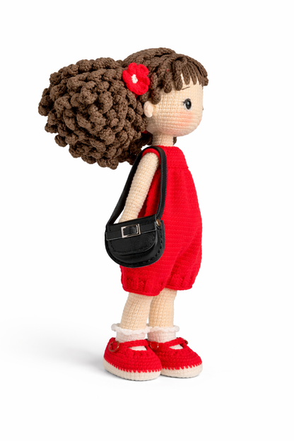 HANDMADE RED CURLY GIRL DOLL