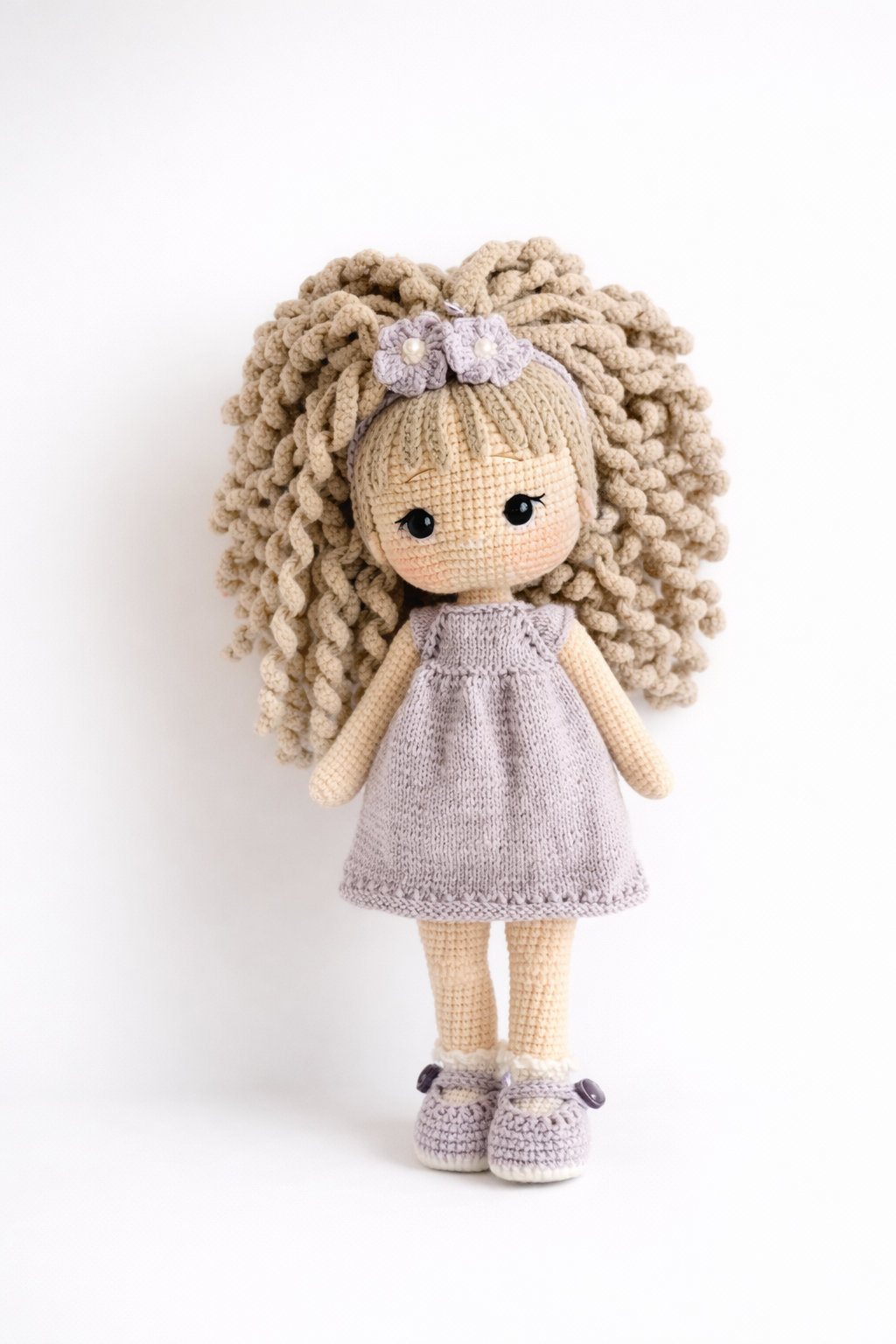 AMIGURUMI CROCHET DOLL WITH CURLY HAIR