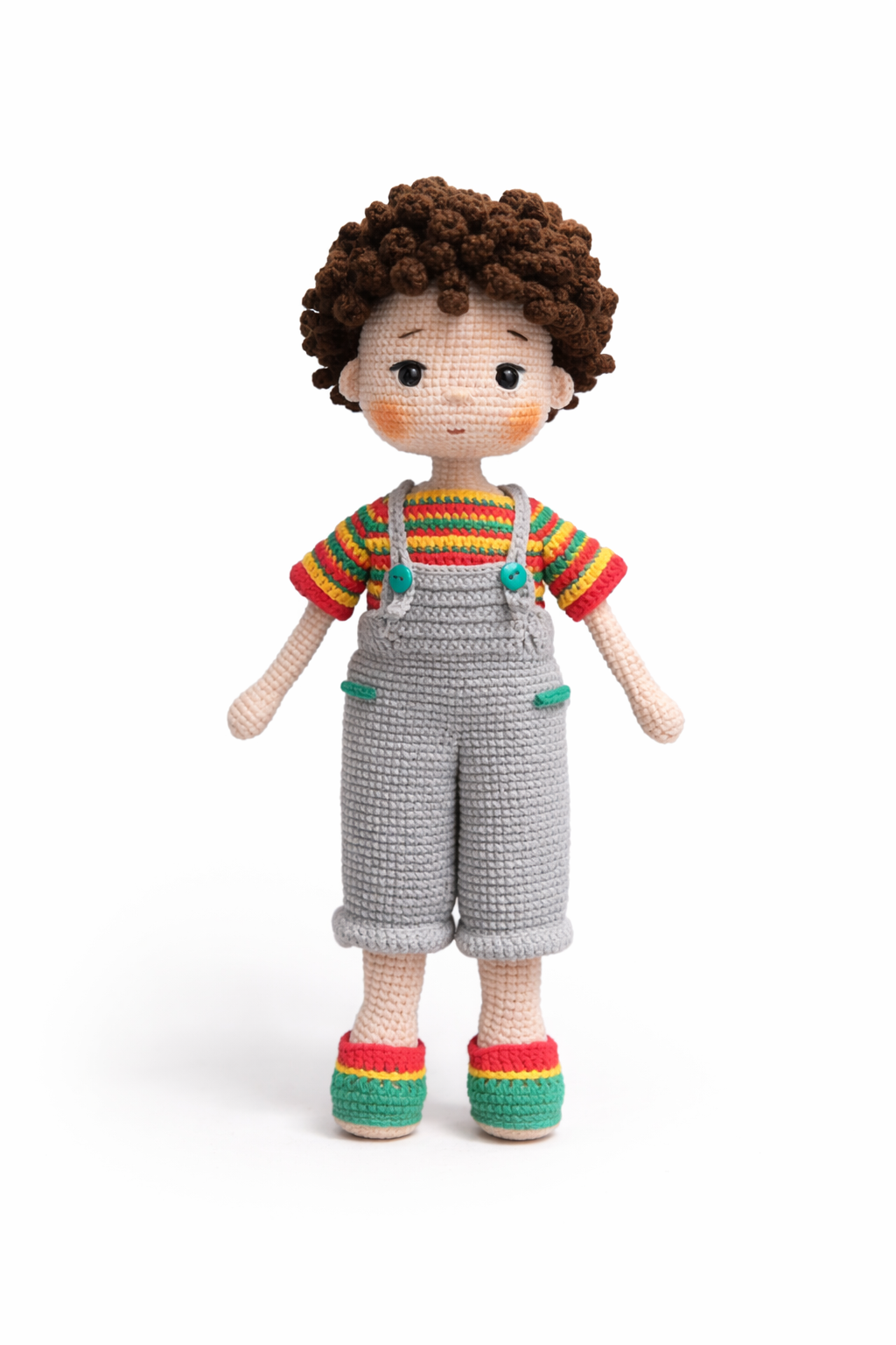 HANDMADE CROCHET OVERALLS DOLL