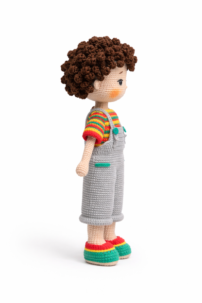 HANDMADE CROCHET OVERALLS DOLL