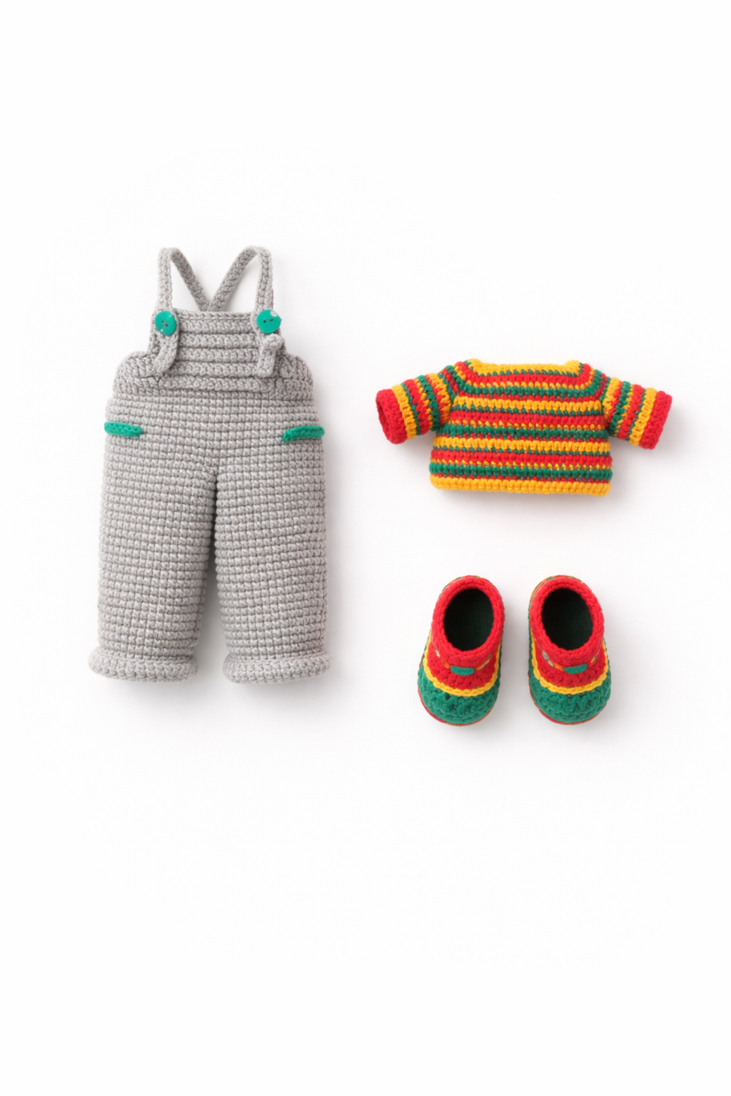 HANDMADE CROCHET OVERALLS DOLL