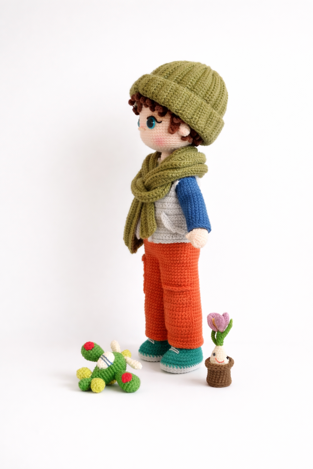 AMIGURUMI CROCHET BOY DOLL WITH ACCESSORIES