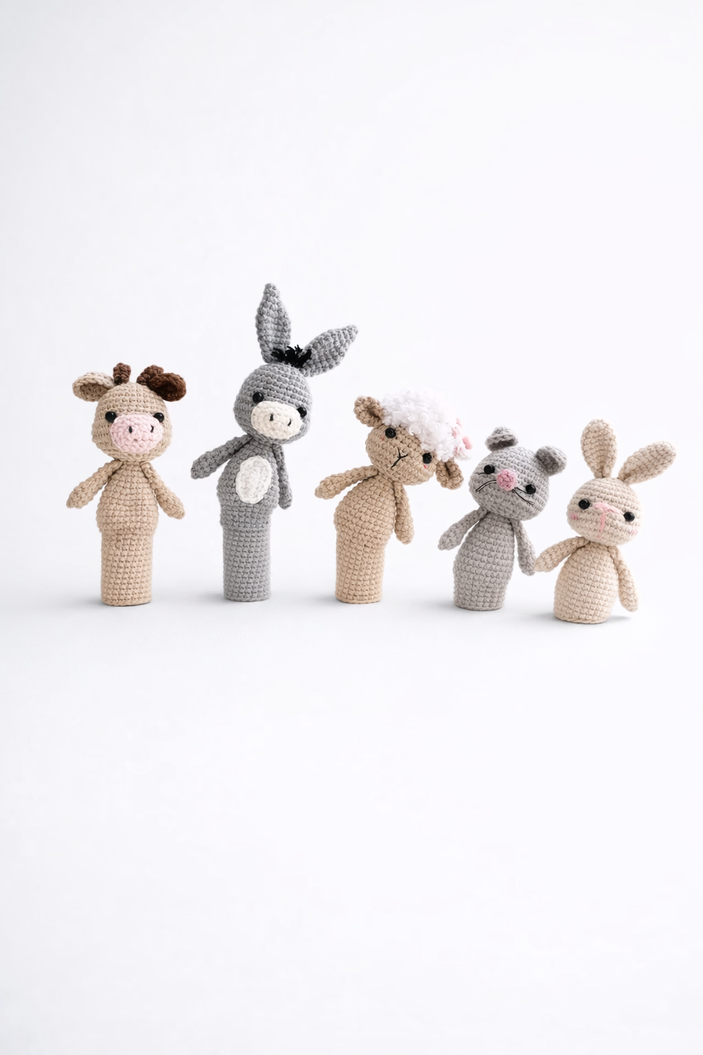 HANDMADE CROCHET ANIMAL FINGER PUPPETS