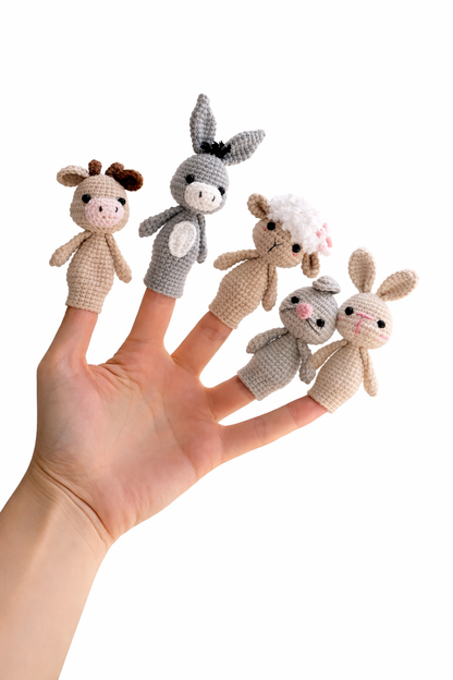 HANDMADE CROCHET ANIMAL FINGER PUPPETS