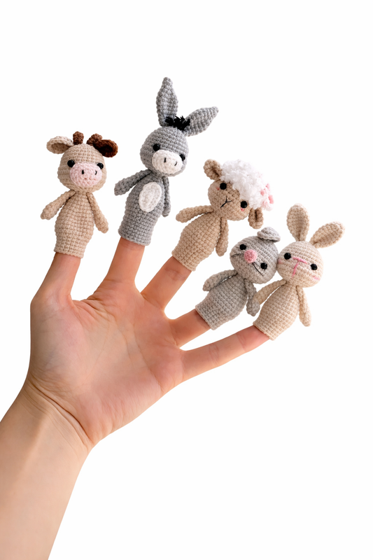 HANDMADE CROCHET ANIMAL FINGER PUPPETS