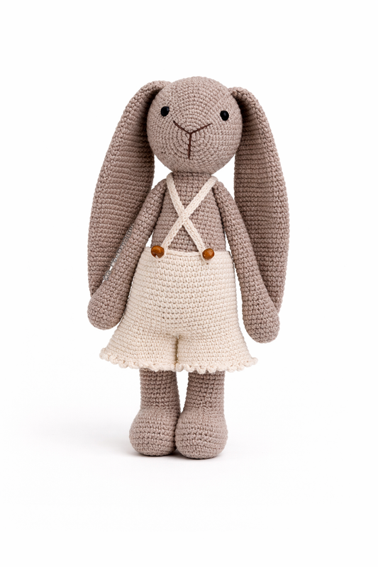 AMIGURUMI CROCHET TAUPE BUNNY DOLL