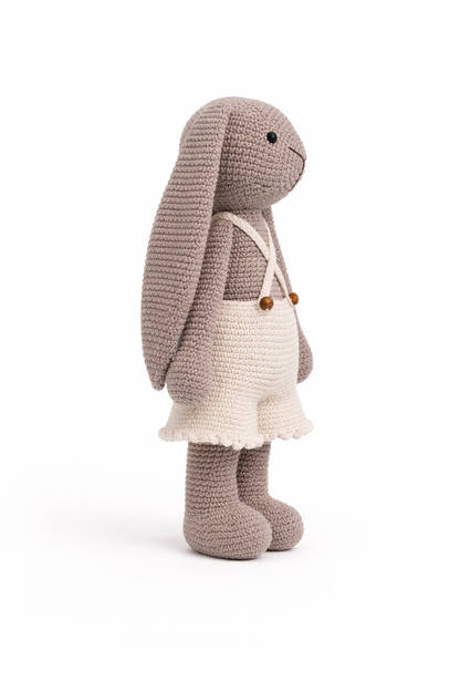 AMIGURUMI CROCHET TAUPE BUNNY DOLL